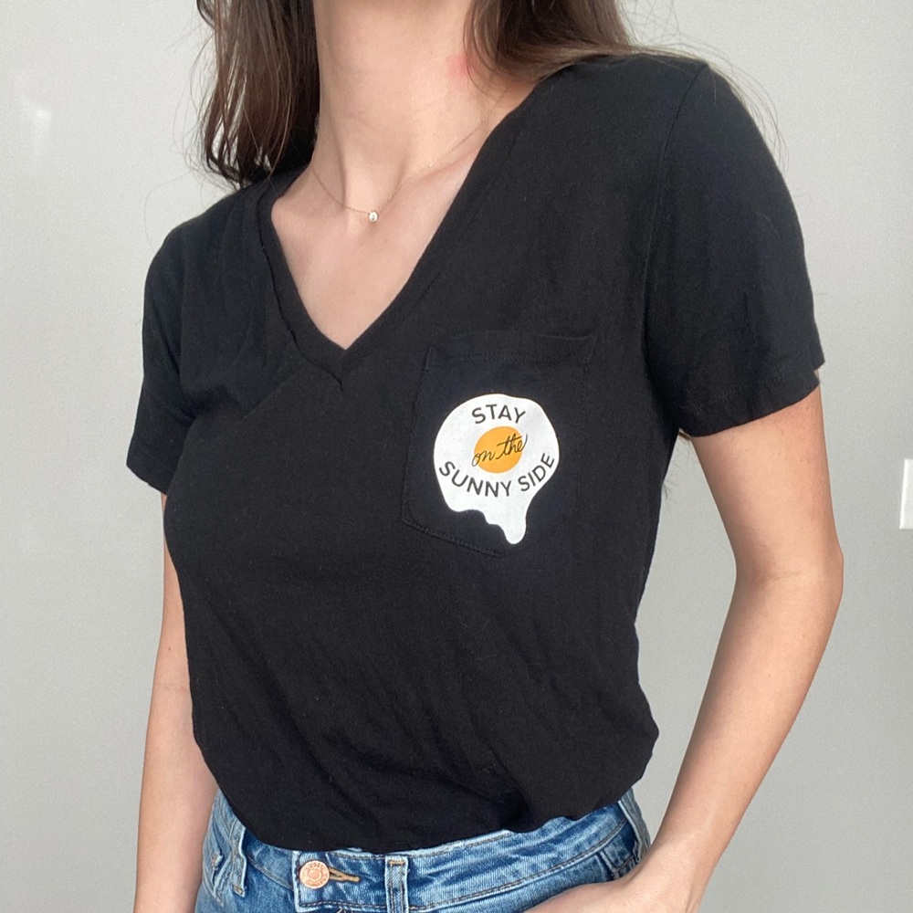 Sunny Side V-neck Graphic Tee